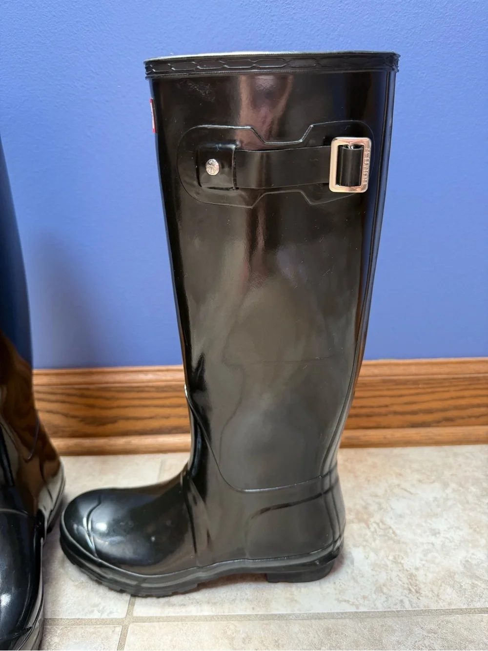 Hunter Original Tall Gloss Rain Boots, Size 38EU/7US